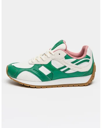 Pantofi sport Modern Runner Mix de piele, Verde/Alb optic/Caramel