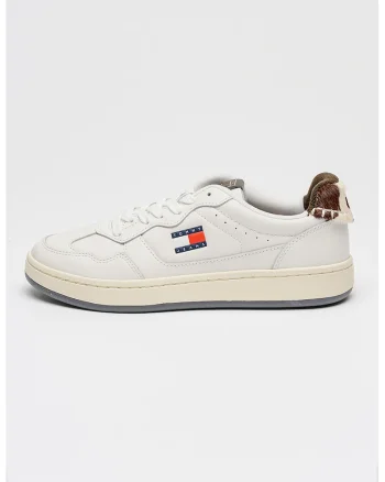 Pantofi sport de piele cu logo Archive, Crem