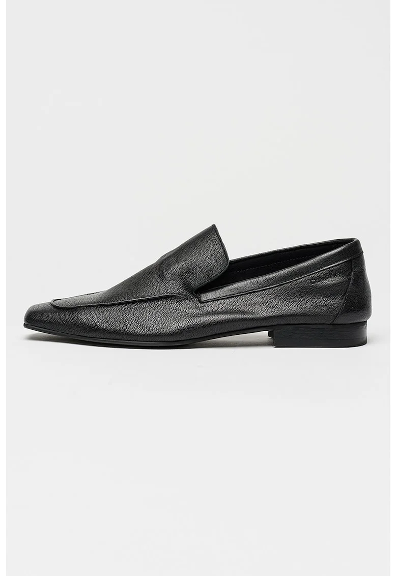 Pantofi loafer uni de piele, Negru