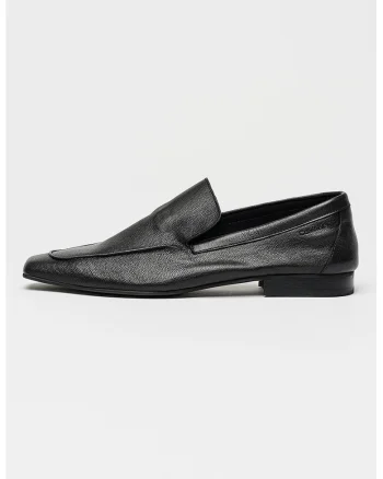 Pantofi loafer uni de piele, Negru