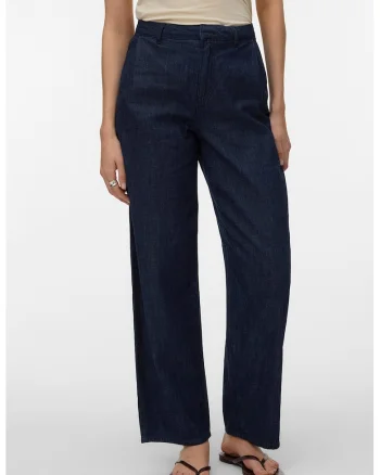 Pantaloni drepti din denim, Bleumarin