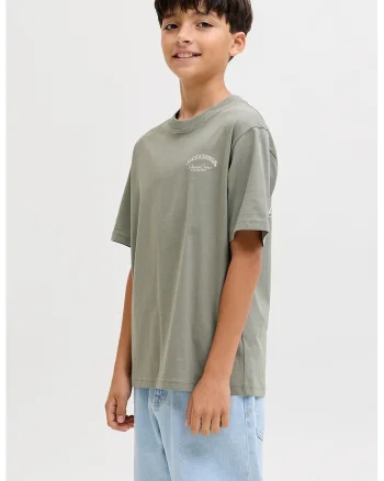 Tricou de bumbac cu imprimeu pe spate, Alb/Grej
