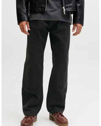 Pantaloni baggy din bumbac organic, Gri antracit