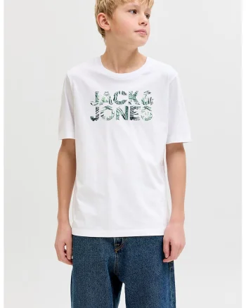 Tricou din bumbac organic cu imprimeu logo, Alb/Verde pal/Verde englez