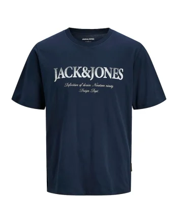 Tricou din bumbac cu imprimeu logo, Alb/Bleumarin
