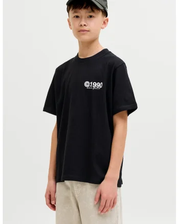 Tricou din bumbac cu imprimeu grafic pe partea din spate, Alb/Negru/Gri deschis