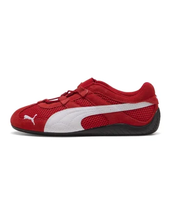 Pantofi sport Speedcat cu garnituri de piele intoarsa, Rosu/Alb optic