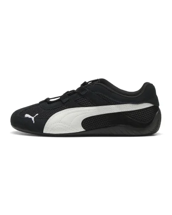 Pantofi sport Speedcat cu garnituri de piele intoarsa, Alb/Negru