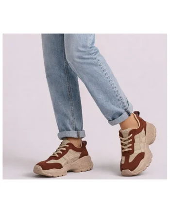 Pantofi sport, dama,  7109 rosu, piele intoarsa, Rosu