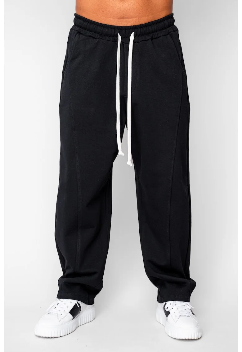 Pantaloni lungi Baloon Fit din 100% Bumbac - 400gr/mp Premium Edition Black 20241, Negru