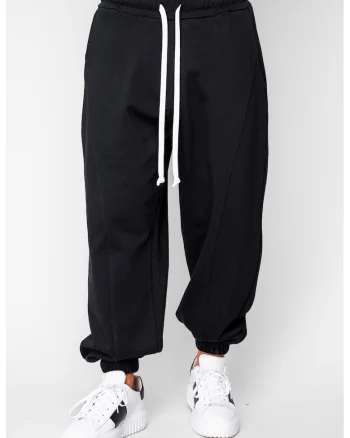 Pantaloni lung Baggy din 100% Bumbac - 400gr/mp Premium Edition Black 20196, Negru