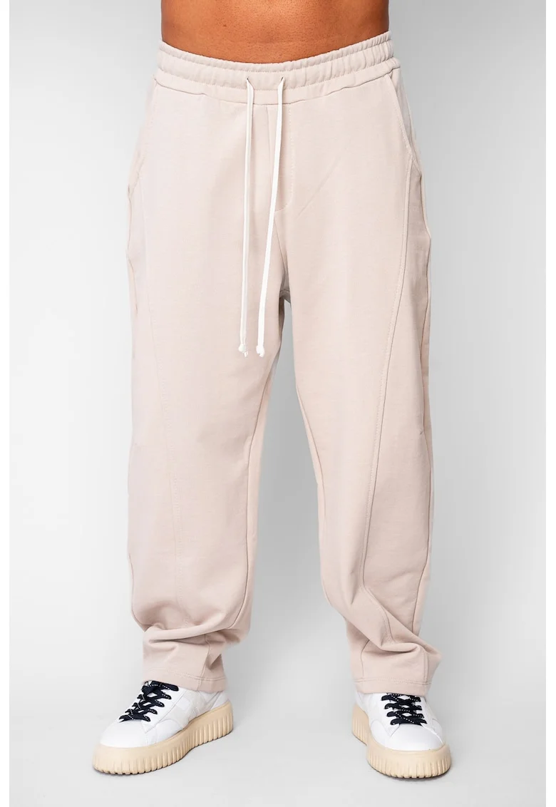 Pantaloni lungi Baloon Fit din 100% Bumbac - 400gr/mp Premium Edition Beige 20236, Bej