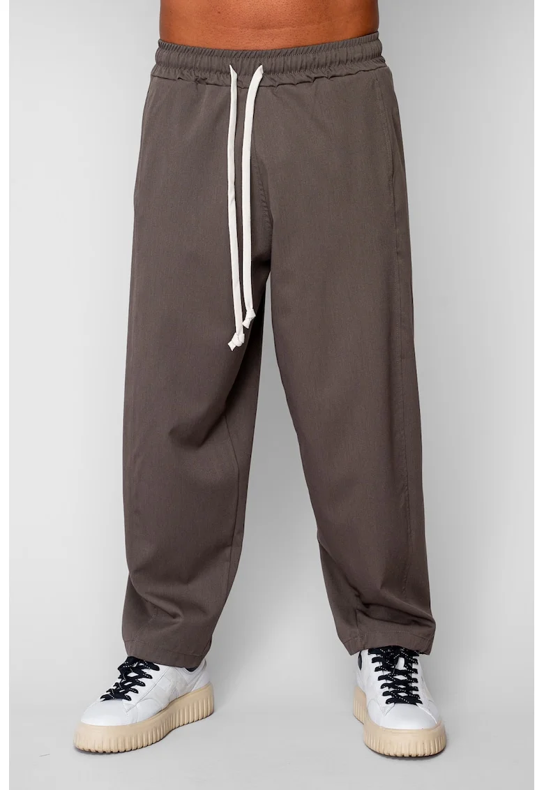 Pantaloni lungi drepti Oversized din 100% Bumbac - 400gr/mp Premium Edition Kaki 20246, Kaki