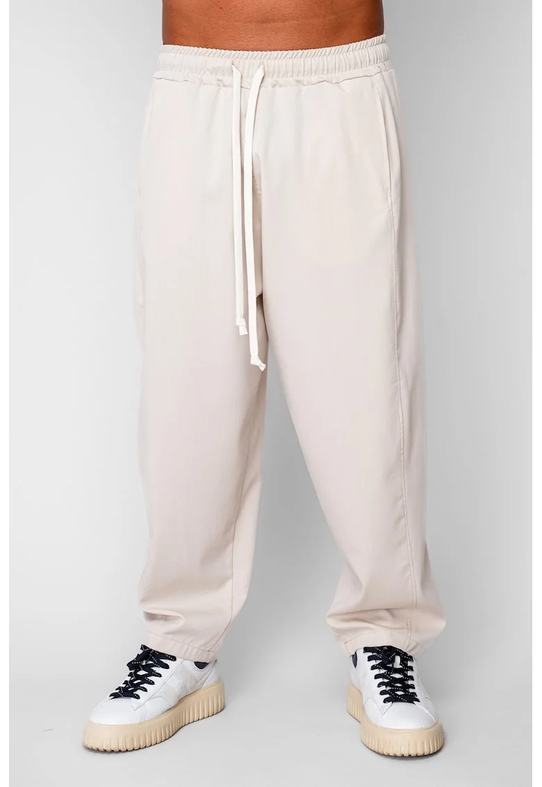 Pantaloni lungi drepti Oversized din 100% Bumbac - 400gr/mp Premium Edition Beige 20251