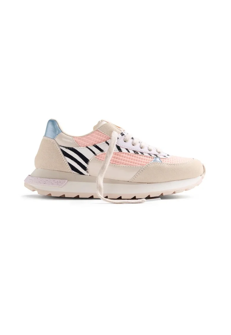 Pantofi sport cu animal print Emali, Coral/Bej deschis