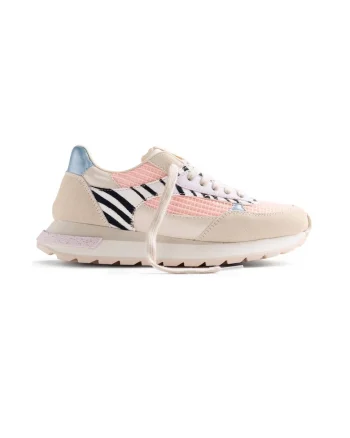 Pantofi sport cu animal print Emali, Coral/Bej deschis