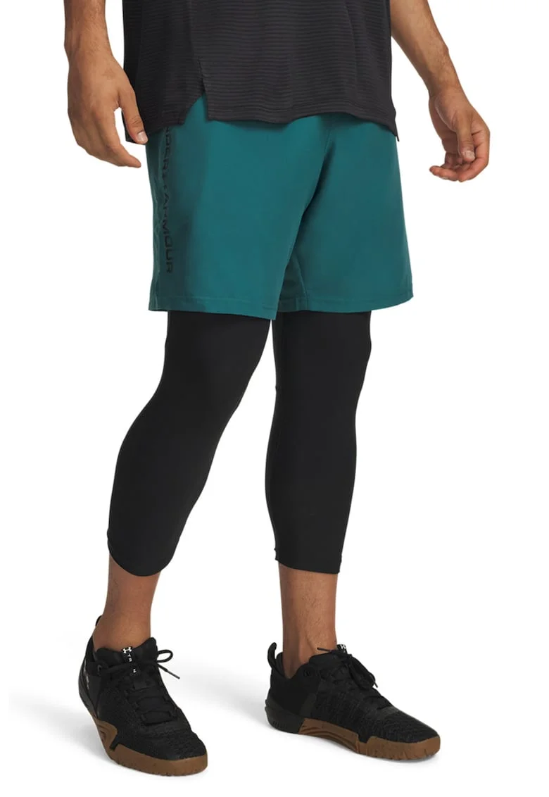 Pantaloni cu logo si buzunare laterale, pentru antrenament Tech, Verde/Negru