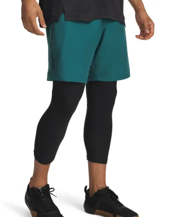 Pantaloni cu logo si buzunare laterale, pentru antrenament Tech, Verde/Negru