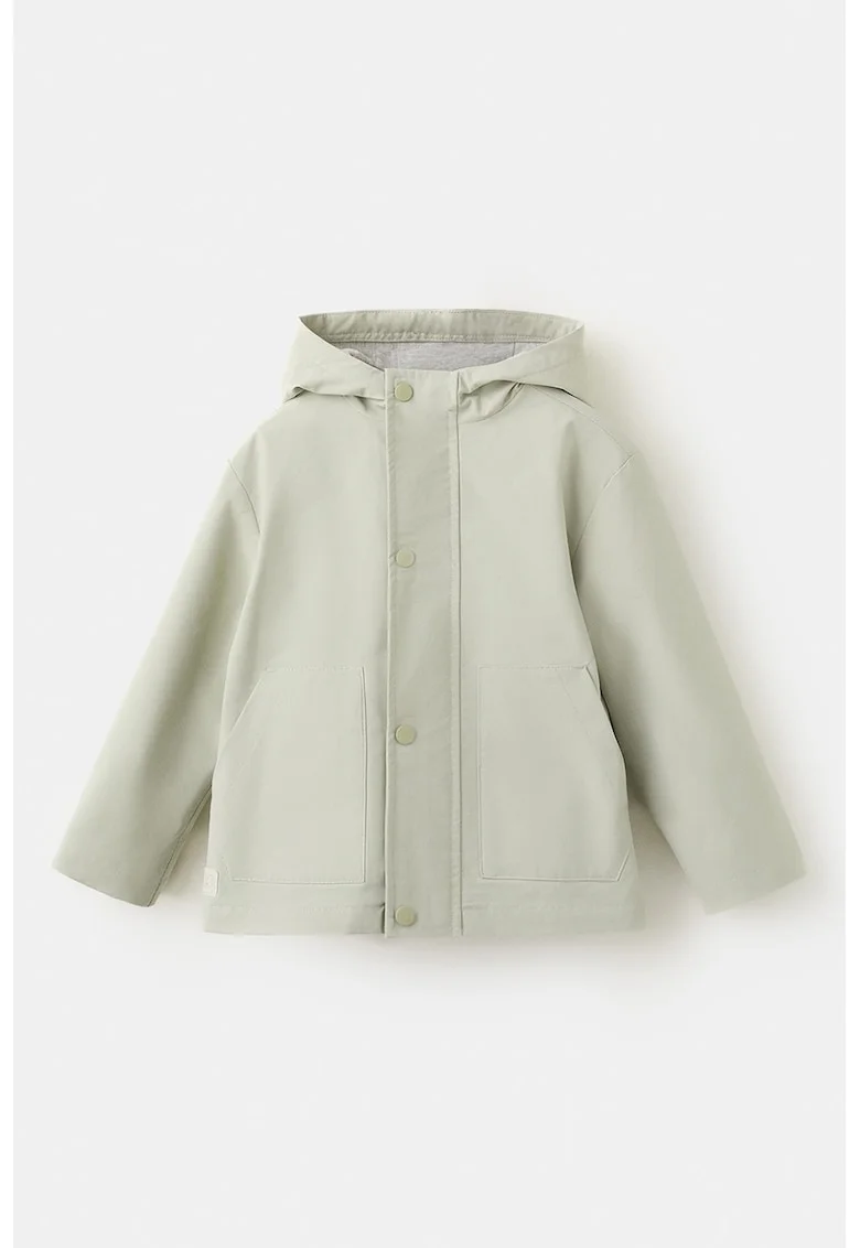 Jacheta parka cu gluga, Verde pal