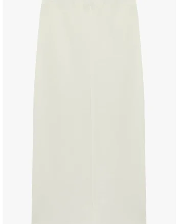 Fusta slim fit dreapta, Alb fildes