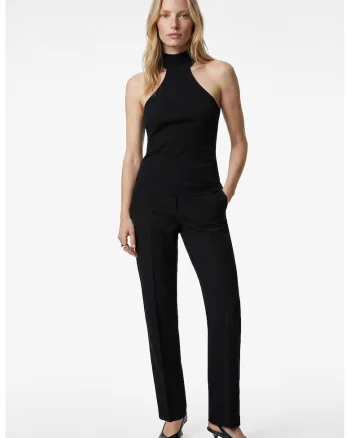 Pantaloni eleganti cu croiala conica, Negru