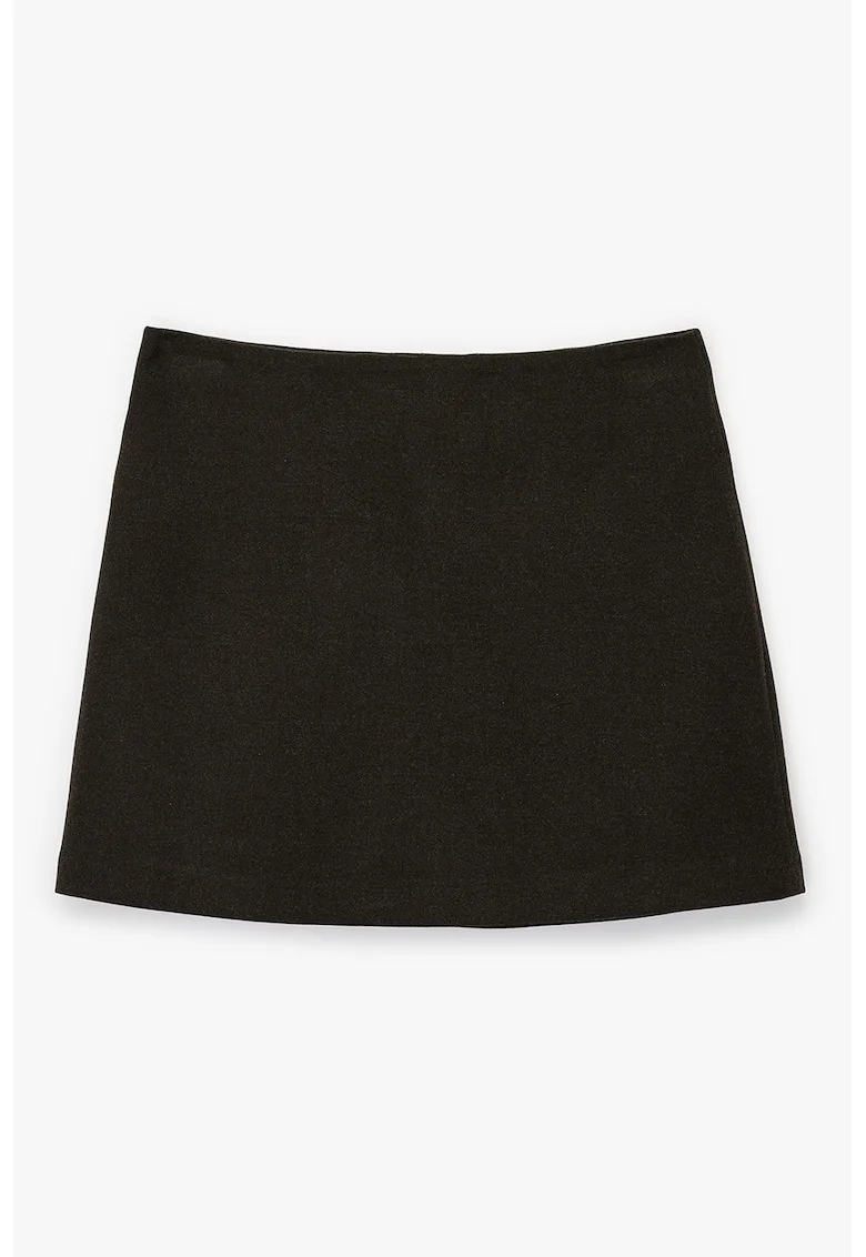 Fusta scurta cu model uni, Maro inchis