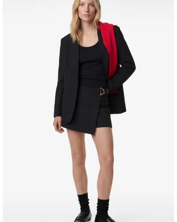 Fusta-pantalon scurta cu detaliu metalic, Negru