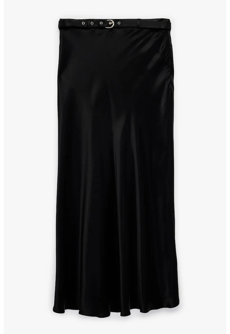 Fusta lunga cu model uni, Negru