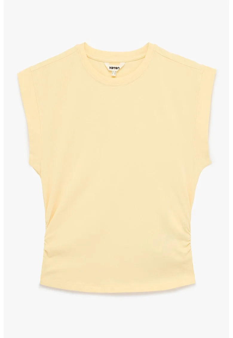 Tricou uni din amestec de bumbac, Galben pai