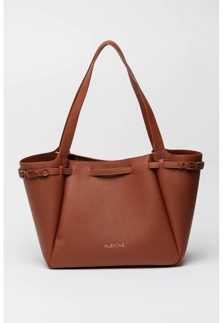 Geanta shopper din piele ecologica cu etui interior, Maro cognac