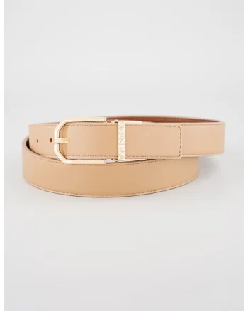 Curea din piele ecologica cu model uni, Maro taupe deschis
