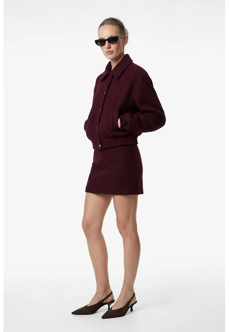 Fusta mini cu fermoar, Maro cognac
