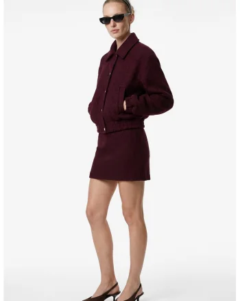 Fusta mini cu fermoar, Maro cognac