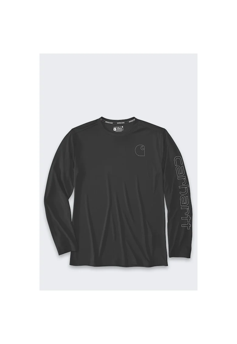 Bluza sport  Force, poliester, cu maneca lunga, negru