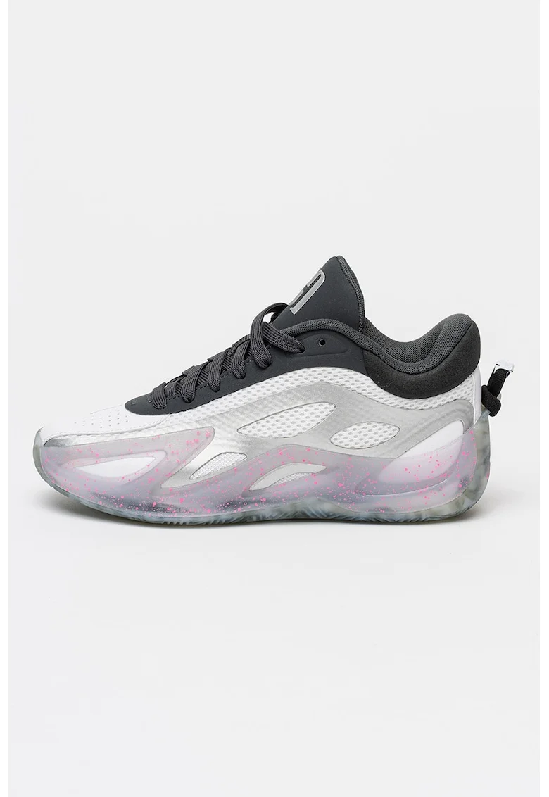 Pantofi Jordan Heir Series 2 cu detalii contrastante, pentru baschet, Negru/Alb murdar/Argintiu