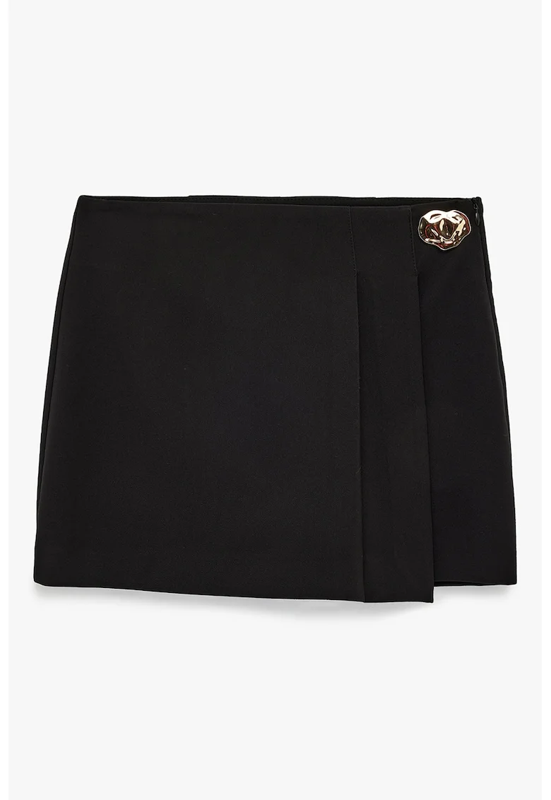 Fusta-pantalon mini petrecuta, Negru