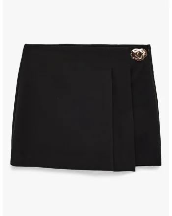 Fusta-pantalon mini petrecuta, Negru