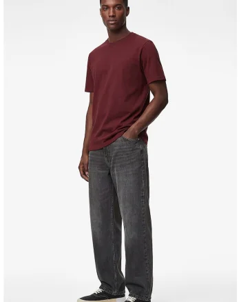 Tricou uni cu decolteu la baza gatului, Visiniu