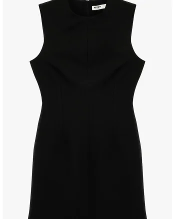 Rochie cambrata cu fermoar pe spate, Negru