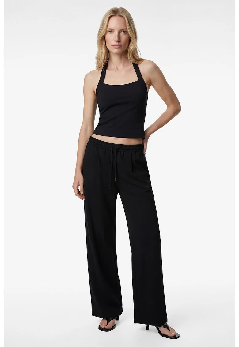 Pantaloni ampli cu snur, Negru