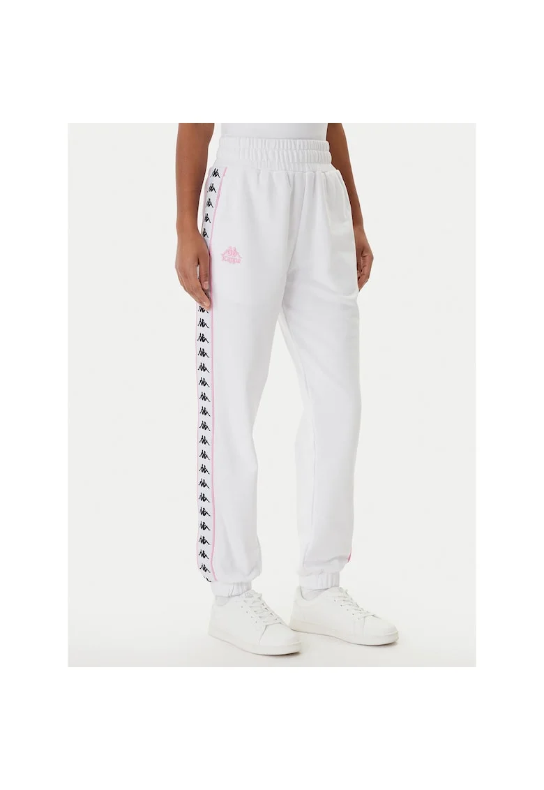 Pantaloni sport dama,  bumbac, alb, 80% bumbac, 20% poliester
