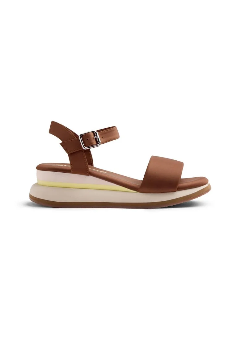 Sandale wedge cu catarama Zaria, Maro