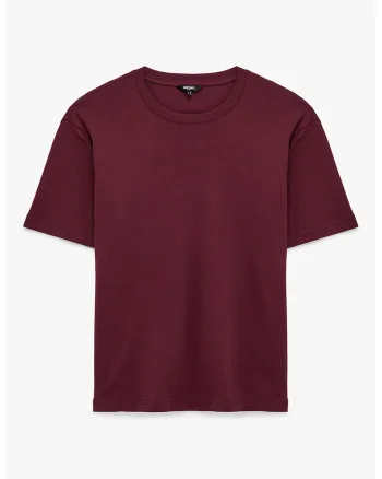 Tricou din bumbac cu model uni, Violet tyrian