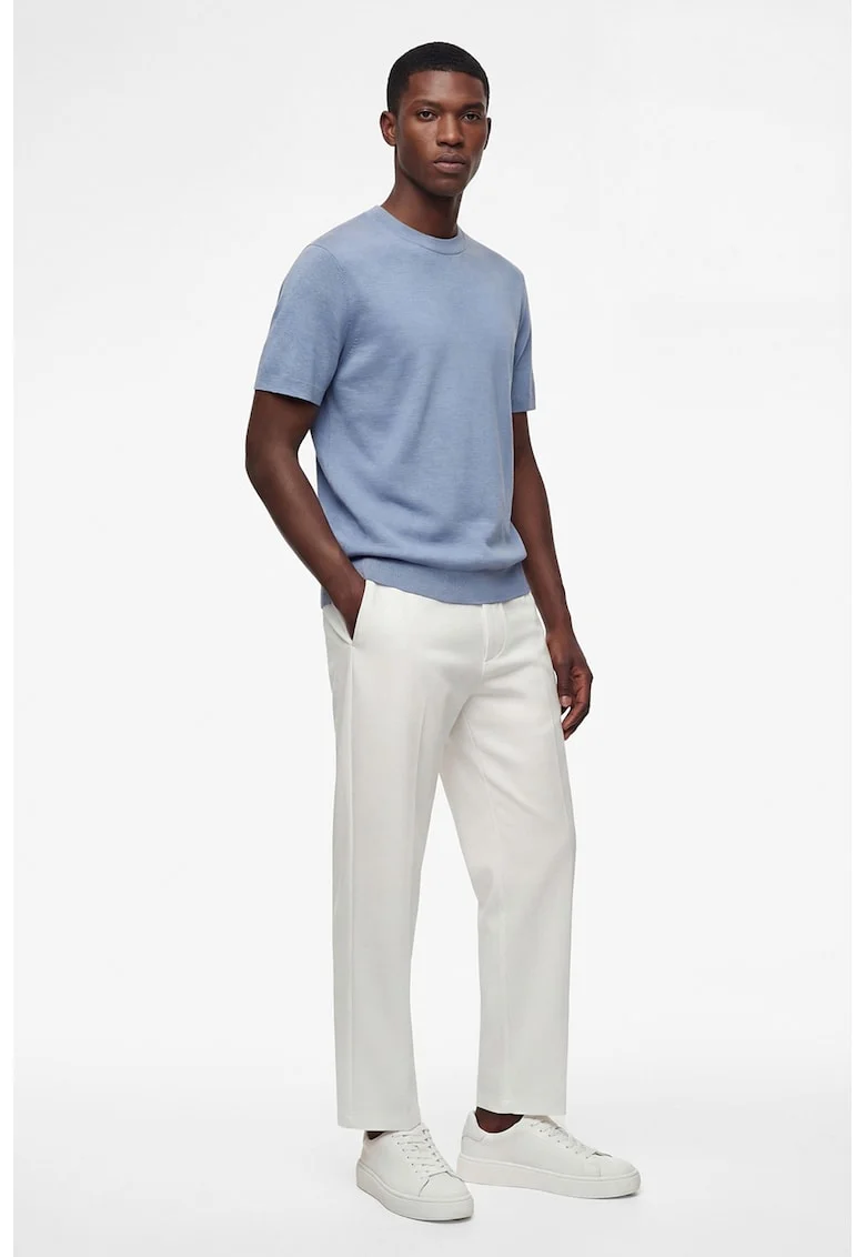 Pantaloni cu talie ajustabila, Alb fildes