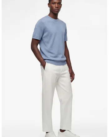 Pantaloni cu talie ajustabila, Alb fildes