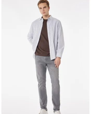 Blugi slim fit Brad, Gri cenusiu