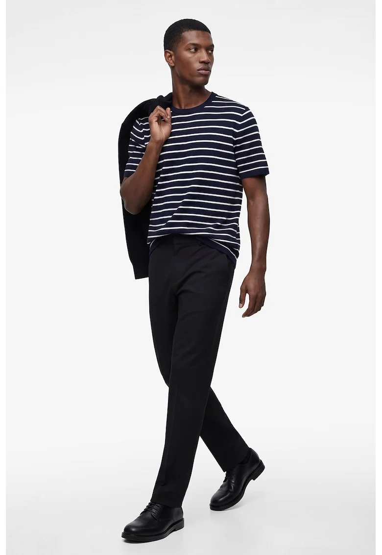 Pantaloni Chino cu croiala relaxed-fit, Negru