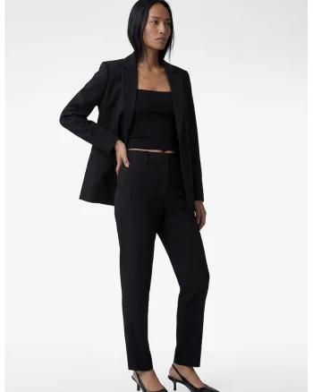 Pantaloni crop eleganti cu buzunare, Negru