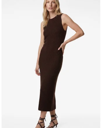 Rochie midi texturata, Maro inchis