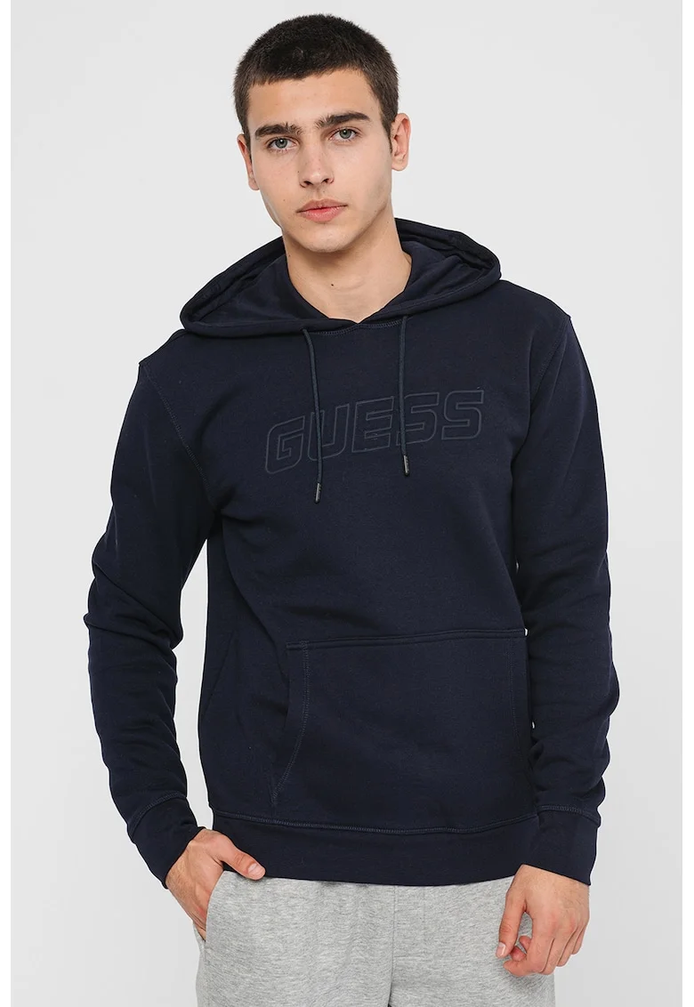 Hanorac cu buzunar kangaroo, pentru fitness, Bleumarin